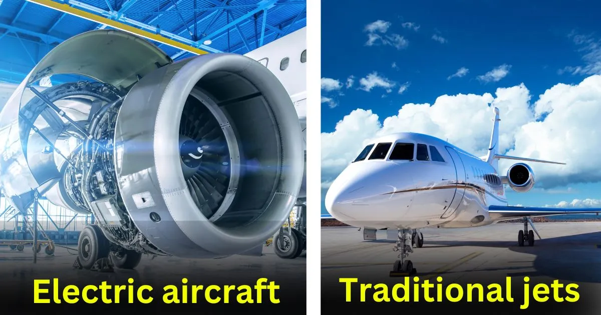 electric aircraft vs. traditional jets